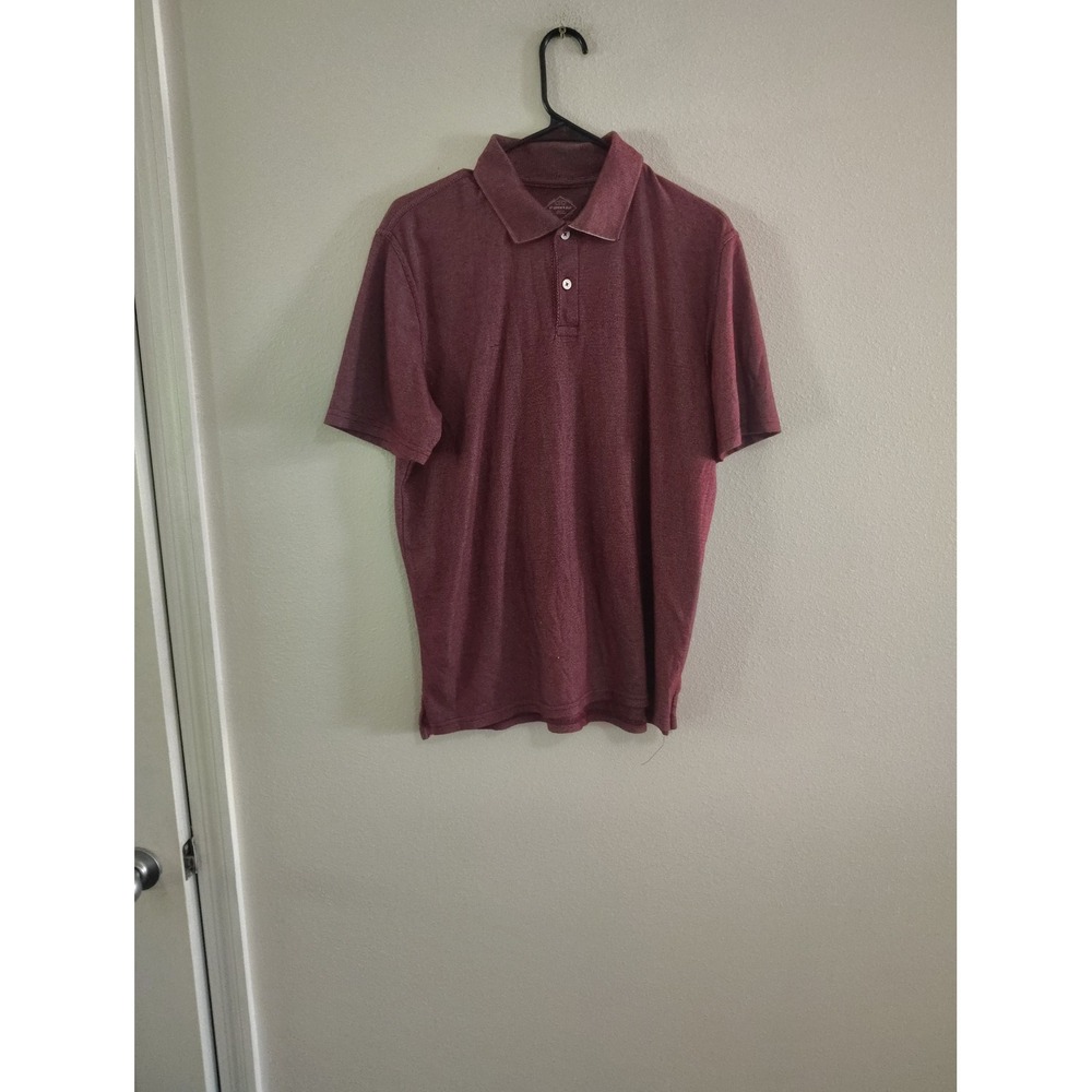 St. John's Bay‎ Performance Polo Shirt Medium Burgundy Quick Dry Short Sleeve